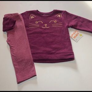 2/$20 NWT Purple Kitty Cat Outfit size 12 months